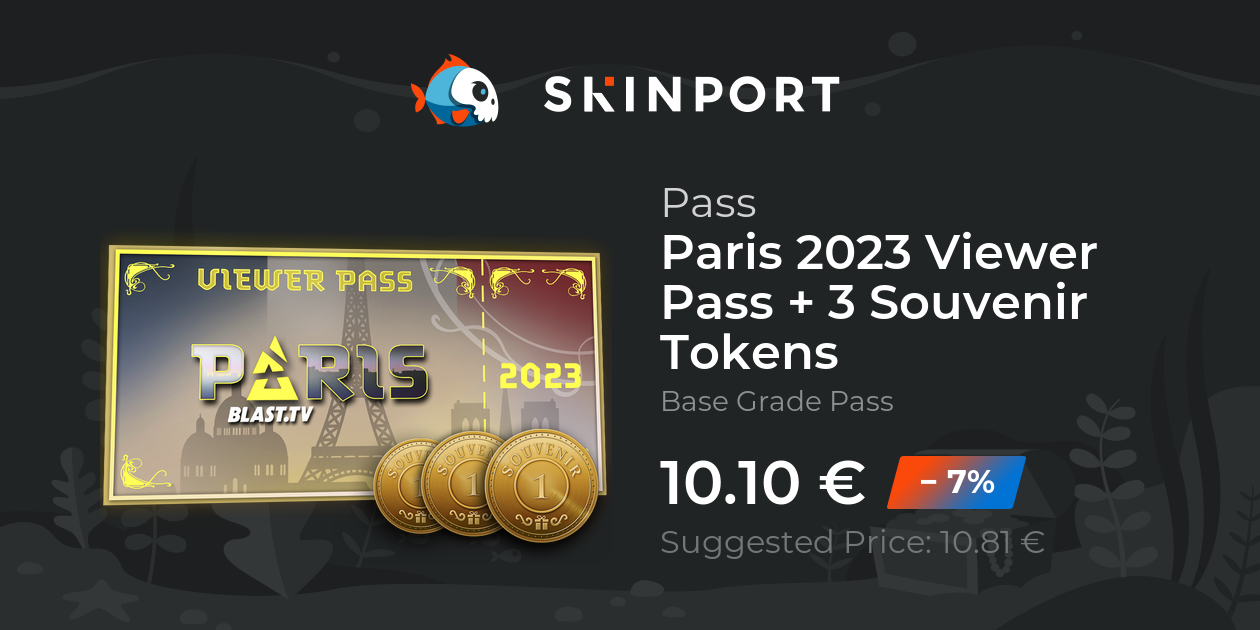 Paris 2023 Viewer Pass + 3 Souvenir Tokens CounterStrike 2 Skinport