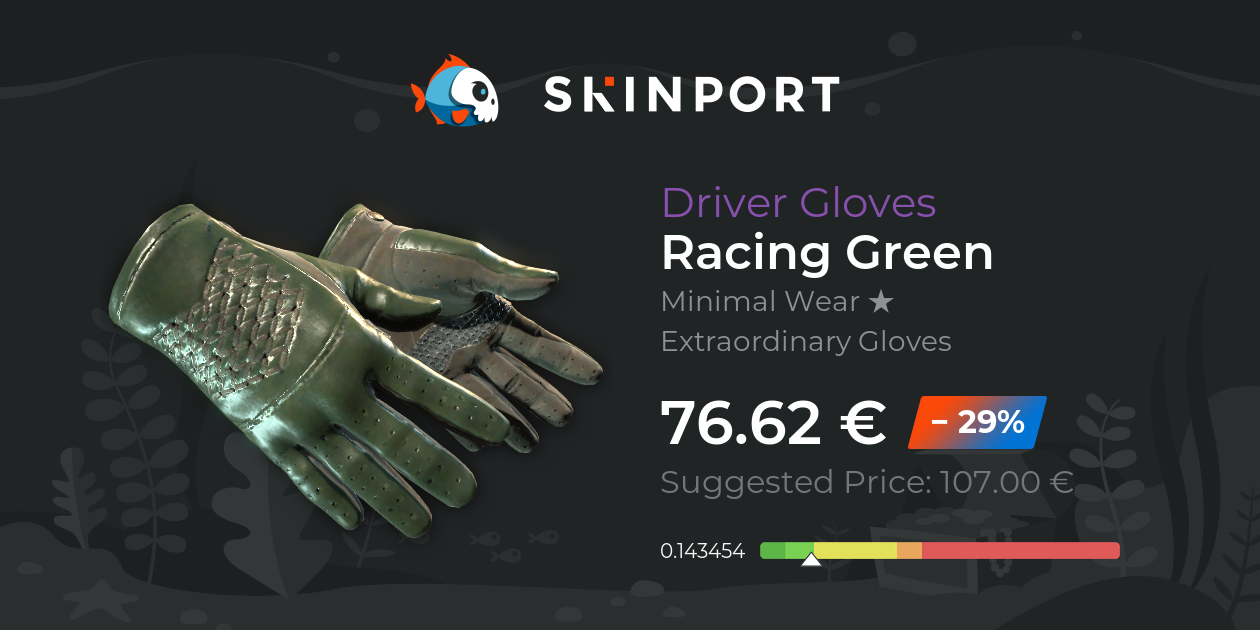 Driver Gloves | Racing Green (Minimal Wear) - Counter-Strike 2 - Skinport