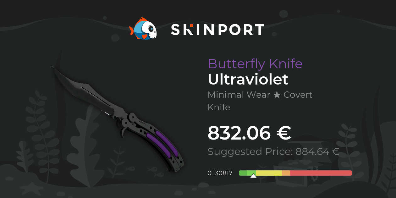 Butterfly Knife Ultraviolet (Minimal Wear) CSGO Skinport