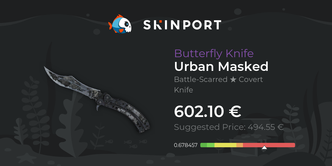 Butterfly Knife Urban Masked (BattleScarred) CS2 Skinport