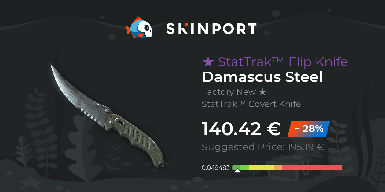 StatTrak™ Flip Knife | Damascus Steel (Factory New) - Counter-Strike 2 ...