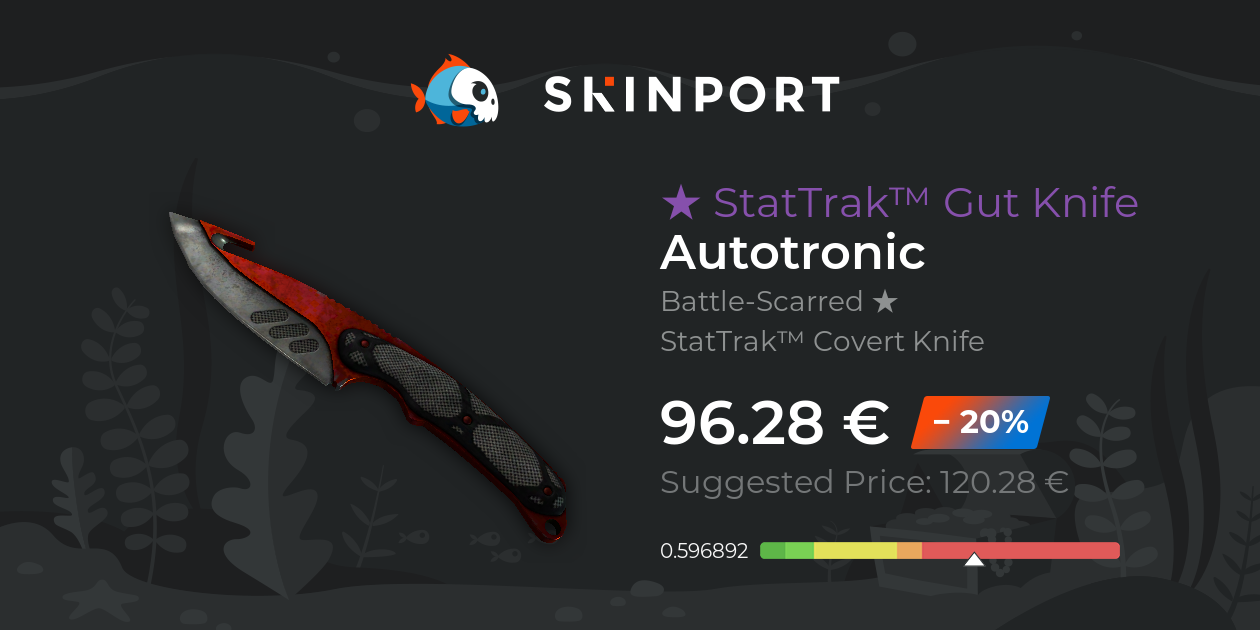 StatTrak™ Gut Knife Autotronic (BattleScarred) CSGO Skinport