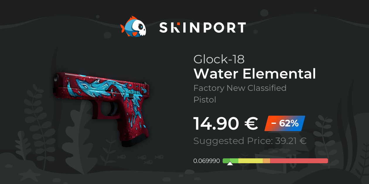 Glock18 Water Elemental (Factory New) CS2 Skinport