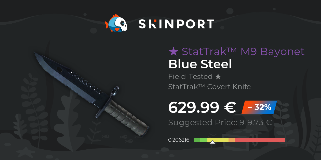 StatTrak™ M9 Bayonet | Blue Steel (Field-Tested) - Counter-Strike 2 ...