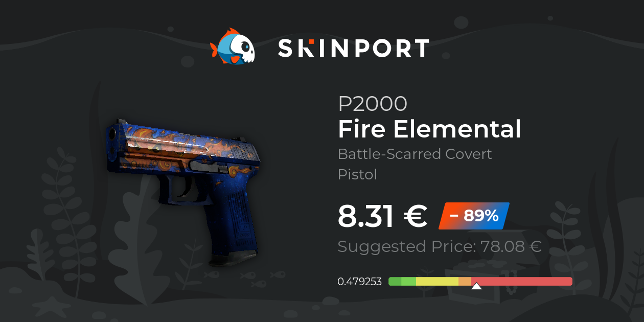 P2000 | Fire Elemental (Battle-Scarred) - Counter-Strike 2 - Skinport