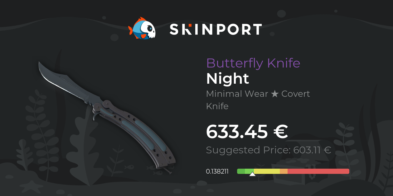 Butterfly Knife | Night (Minimal Wear) - Counter-Strike 2 - Skinport