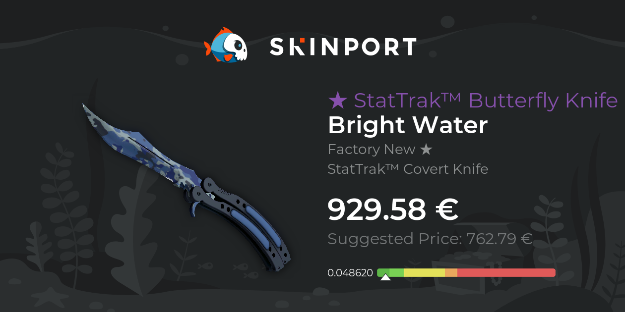 StatTrak™ Butterfly Knife Bright Water (Factory New) CounterStrike