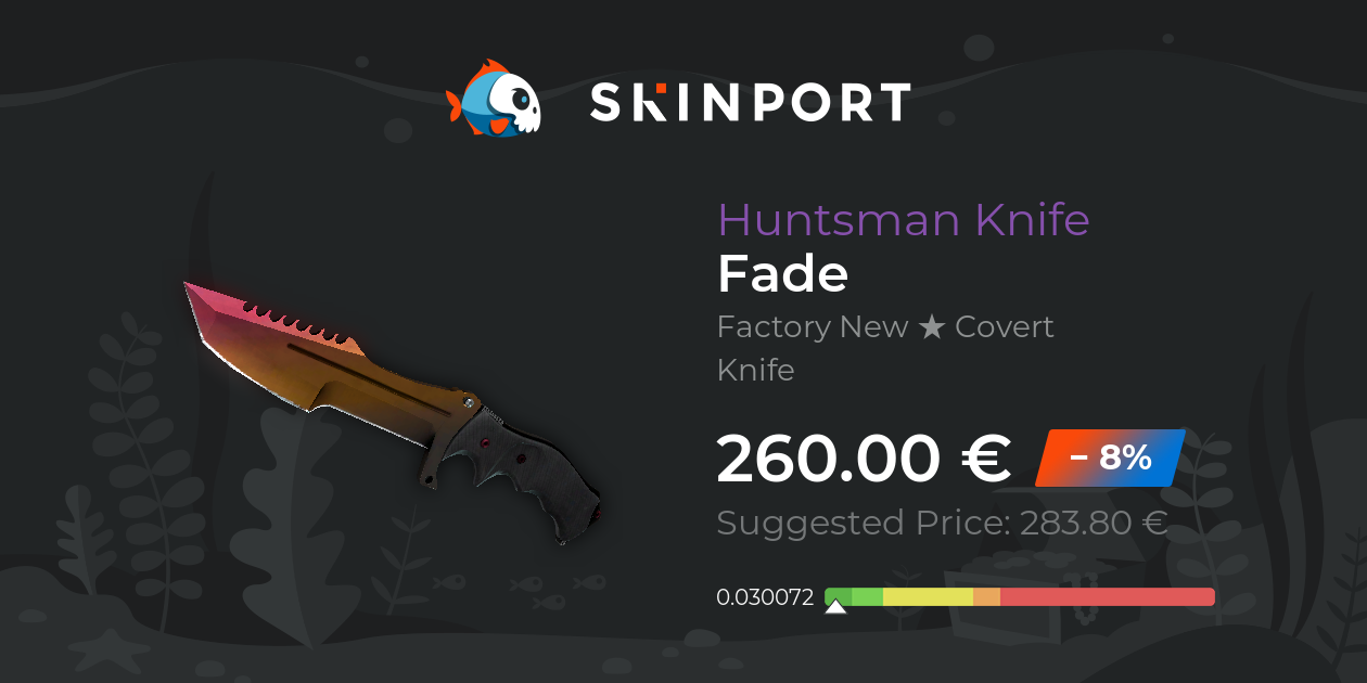 Huntsman Knife | Fade (Factory New) - CS:GO - Skinport