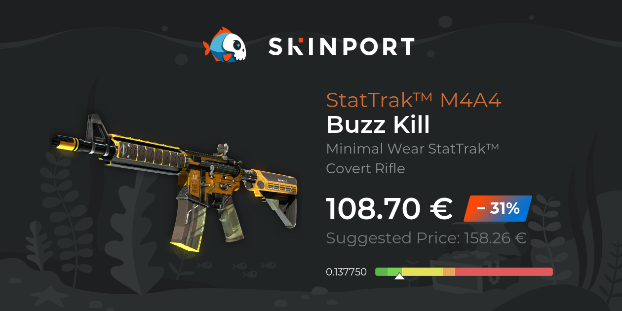 StatTrak™ M4A4 | Buzz Kill (Minimal Wear) - Counter-Strike 2 - Skinport
