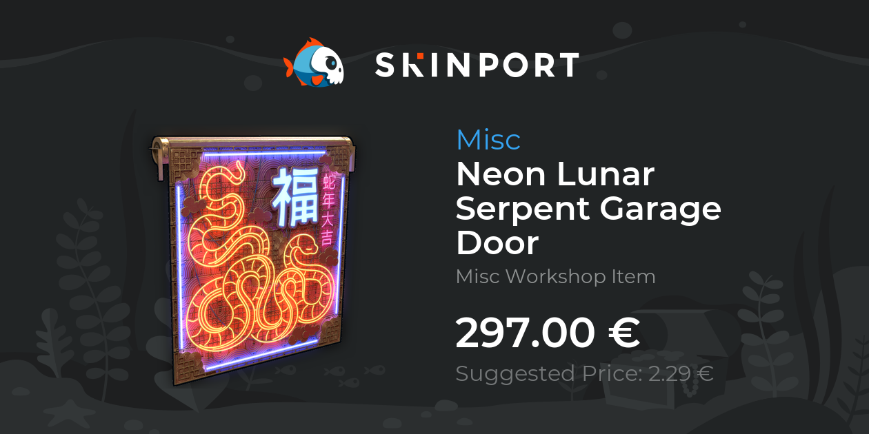 Neon Lunar Serpent Garage Door - Rust - Skinport