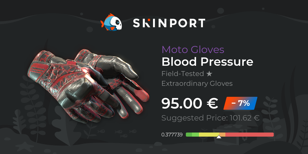 Moto Gloves | Blood Pressure (Field-Tested) - Counter-Strike 2 - Skinport