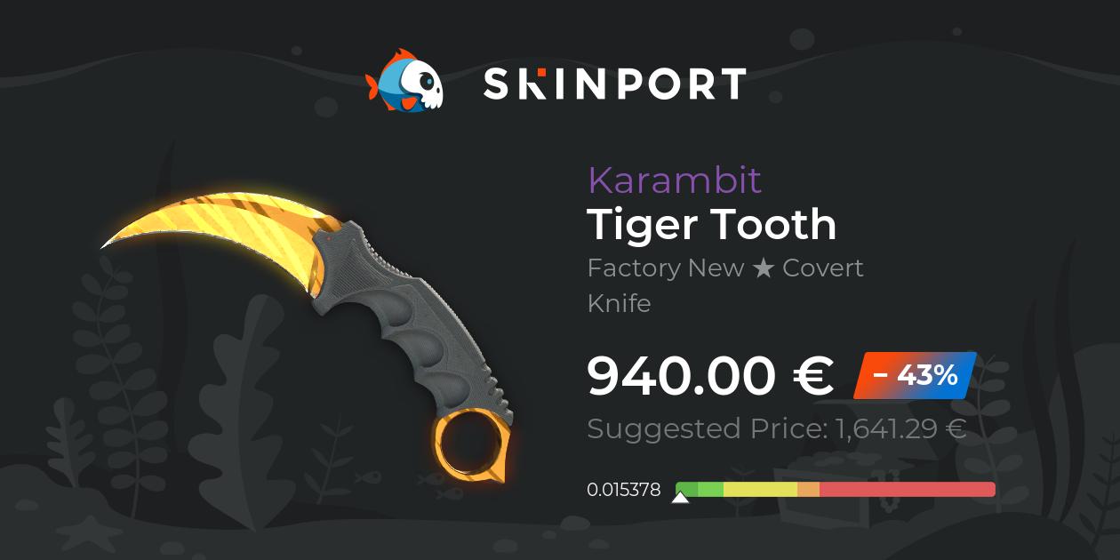 Karambit | Tiger Tooth (Factory New) - Counter-Strike 2 - Skinport