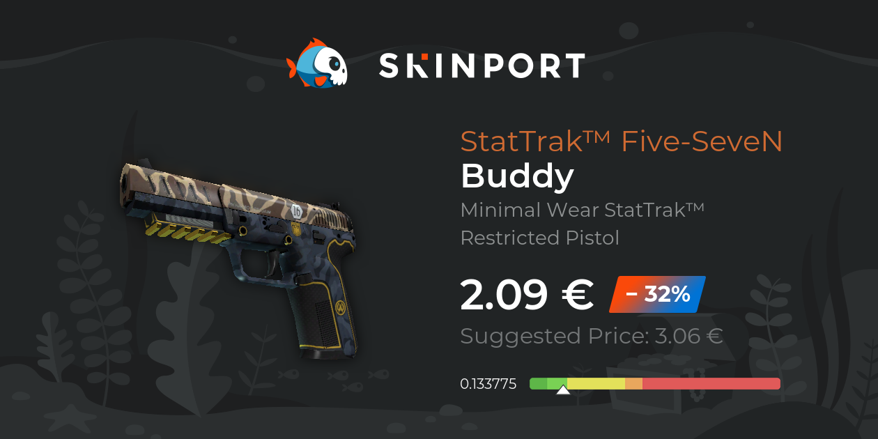 StatTrak™ Five-SeveN | Buddy (Minimal Wear) - Counter-Strike 2 - Skinport