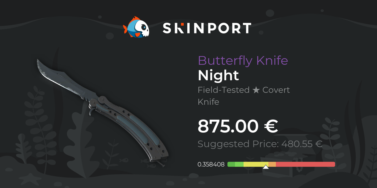 Butterfly Knife | Night (Field-Tested) - Counter-Strike 2 - Skinport
