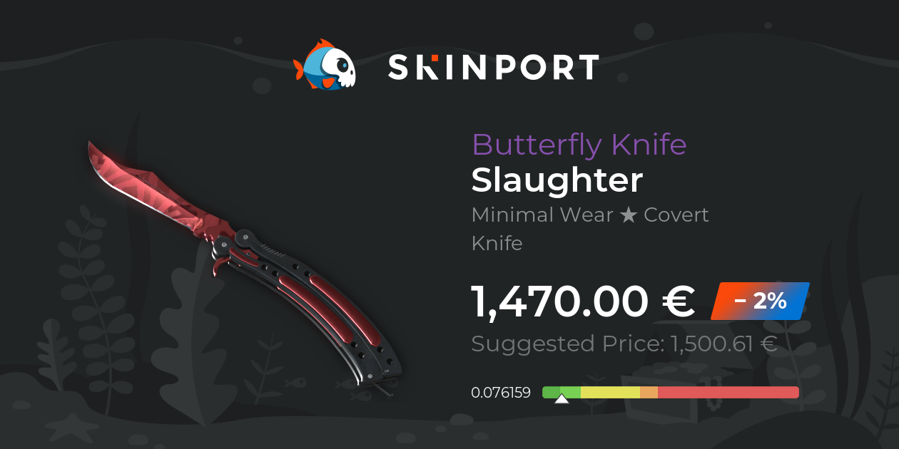 Butterfly Knife Slaughter (Minimal Wear) CounterStrike 2 Skinport