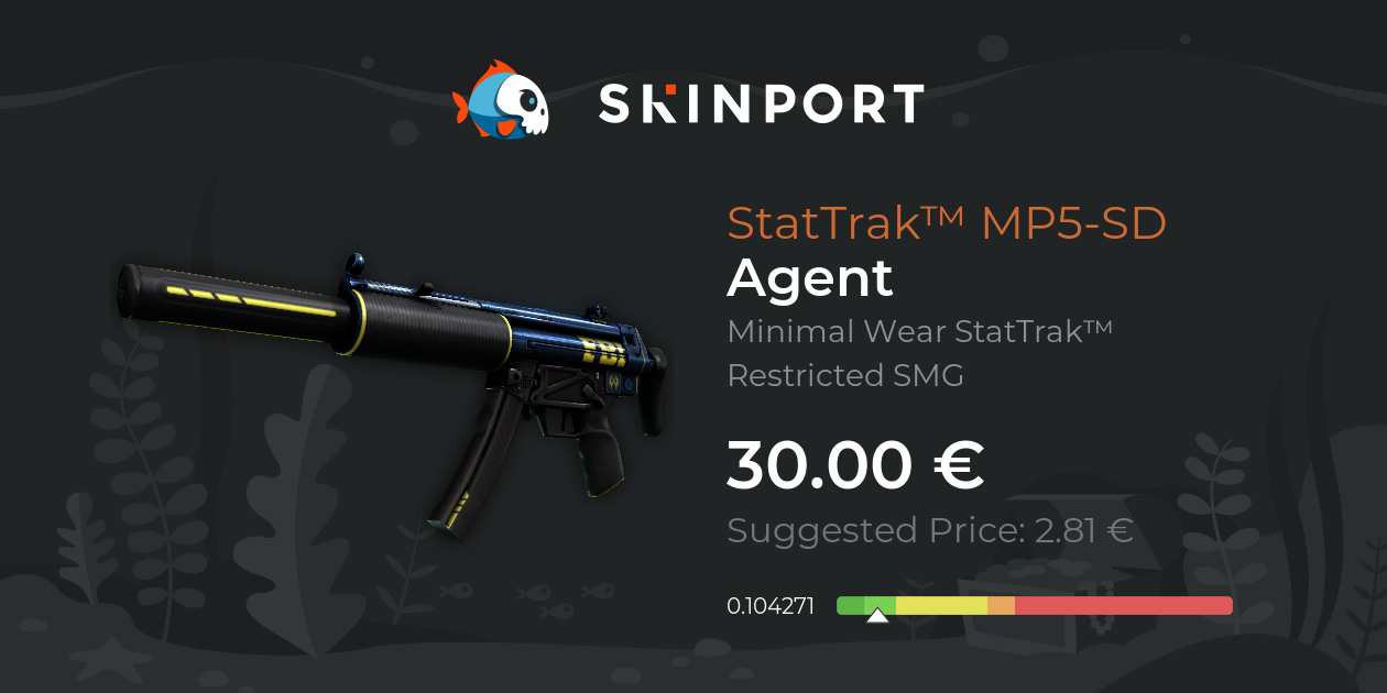 StatTrak™ MP5SD Agent (Minimal Wear) CounterStrike 2 Skinport