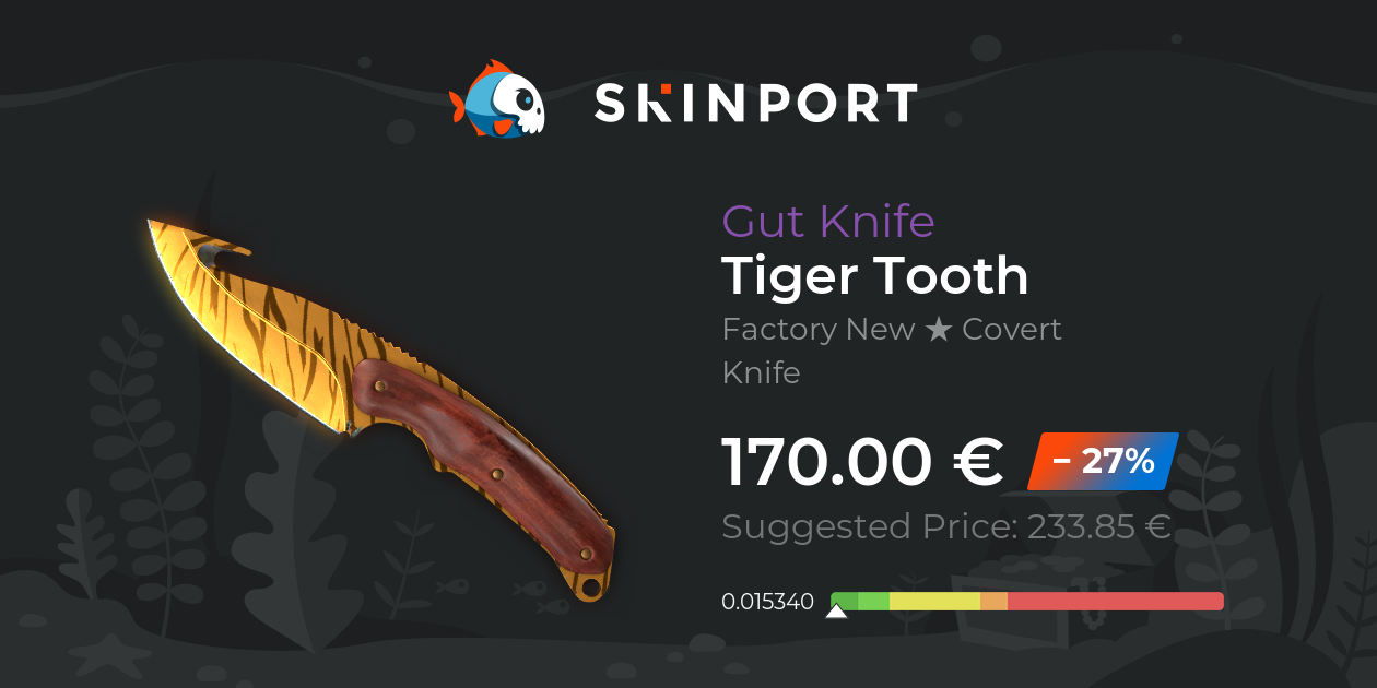 Gut Knife | Tiger Tooth (Factory New) - Counter-Strike 2 - Skinport