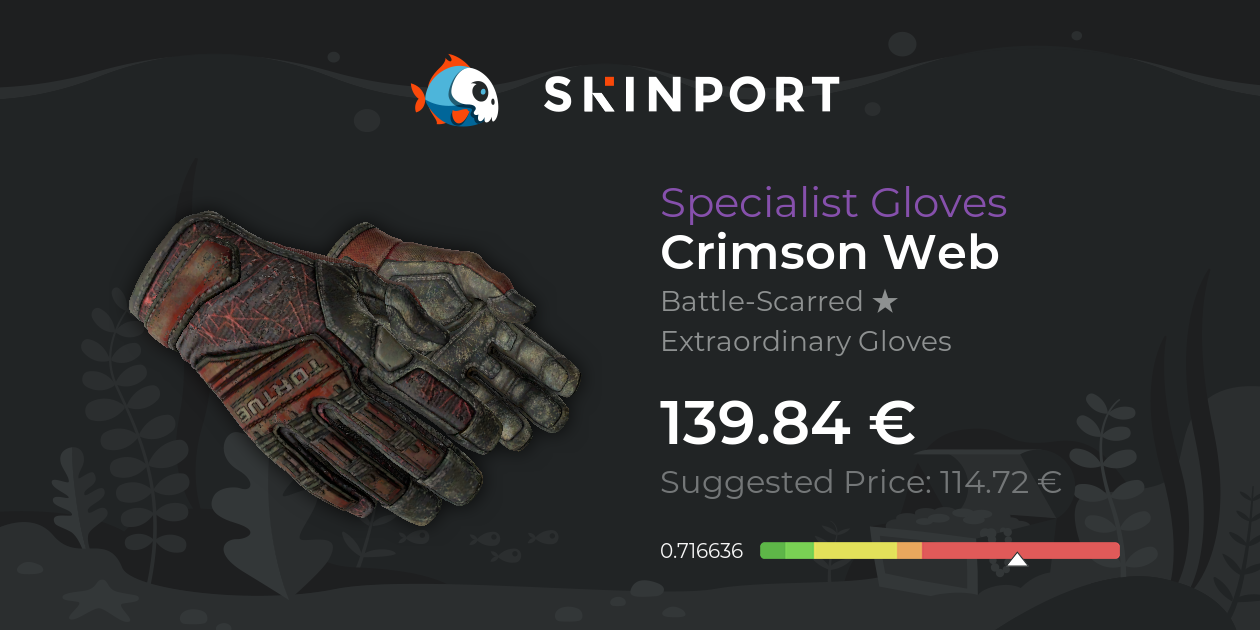 Specialist Gloves | Crimson Web (Battle-Scarred) - CS:GO - Skinport