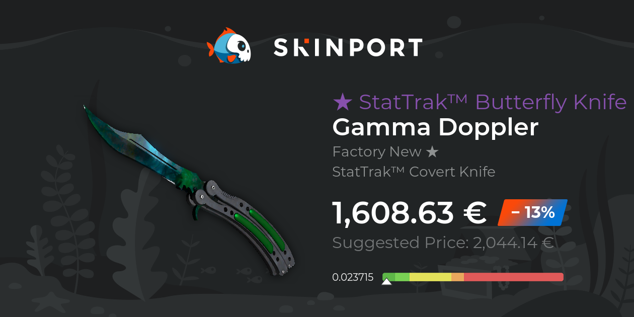 StatTrak™ Butterfly Knife Gamma Doppler (Factory New) CS2 Skinport
