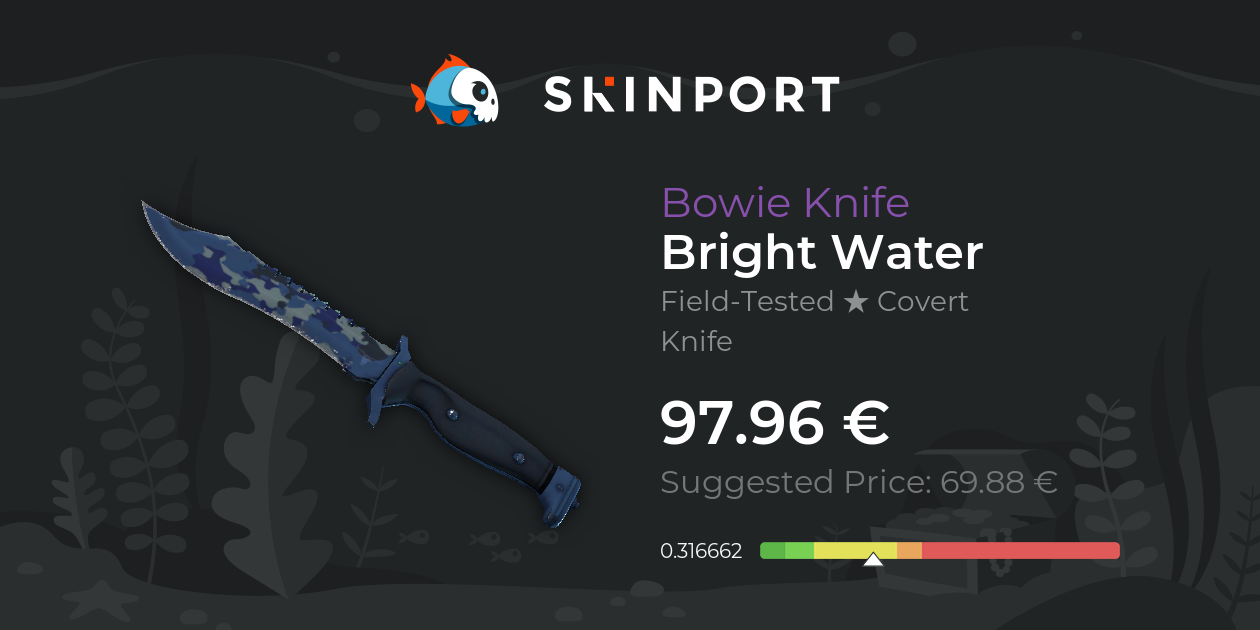 Bowie Knife Bright Water (FieldTested) CounterStrike 2 Skinport
