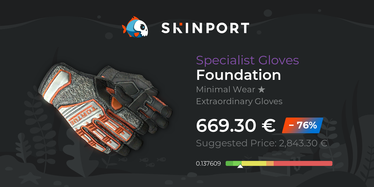 Specialist Gloves Foundation (Minimal Wear) CSGO Skinport