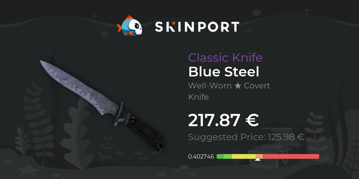 Classic Knife Blue Steel (WellWorn) CSGO Skinport