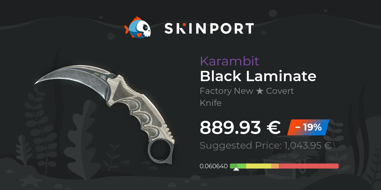 Karambit (★) | Schwarz laminiert (Fabrikneu) - Counter-Strike 2 - Skinport