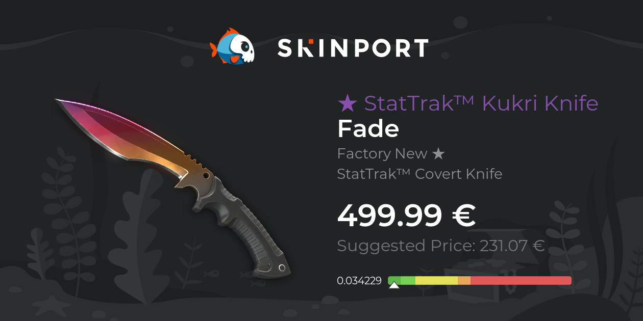 StatTrak™ Kukri Knife | Fade (Factory New) - Counter-Strike 2 - Skinport