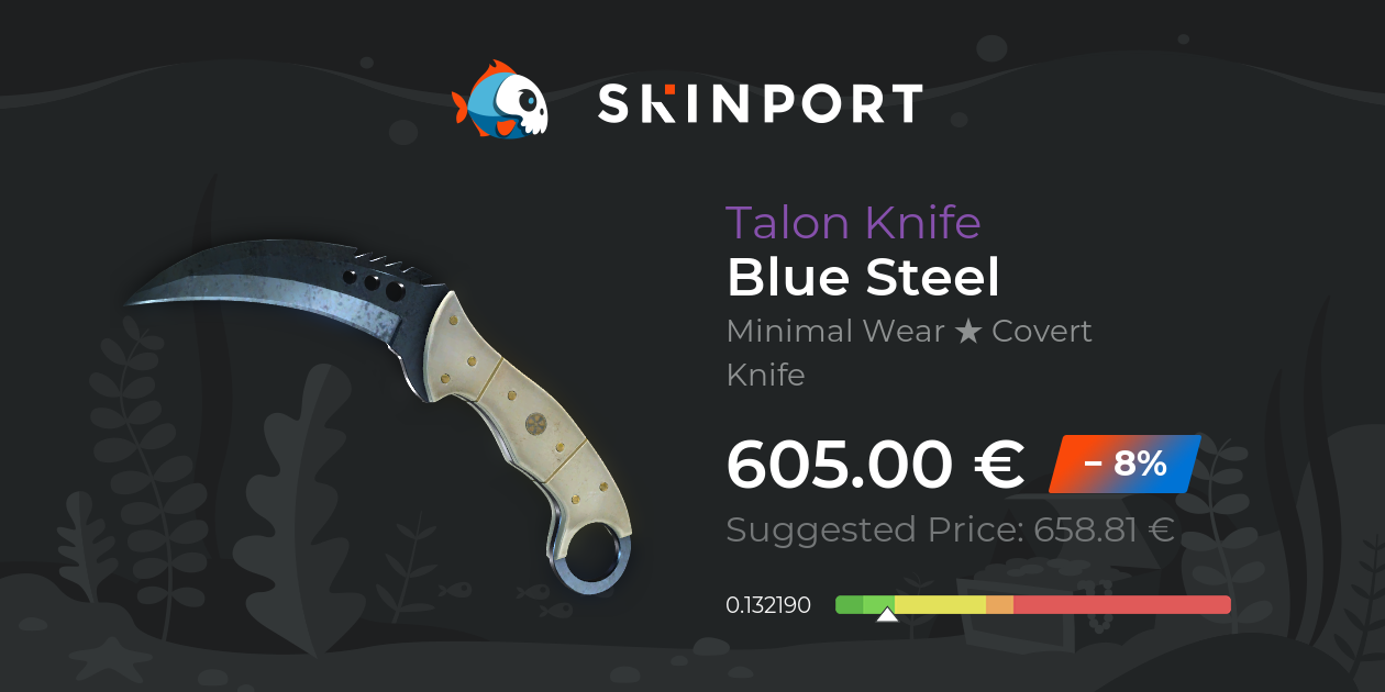 Talon Knife | Blue Steel (Minimal Wear) - Counter-Strike 2 - Skinport