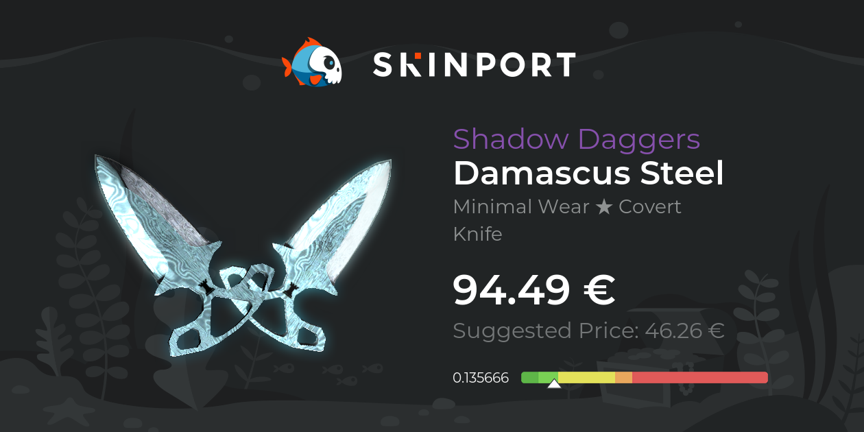 Shadow Daggers | Damascus Steel (Minimal Wear) - Counter-Strike 2 ...