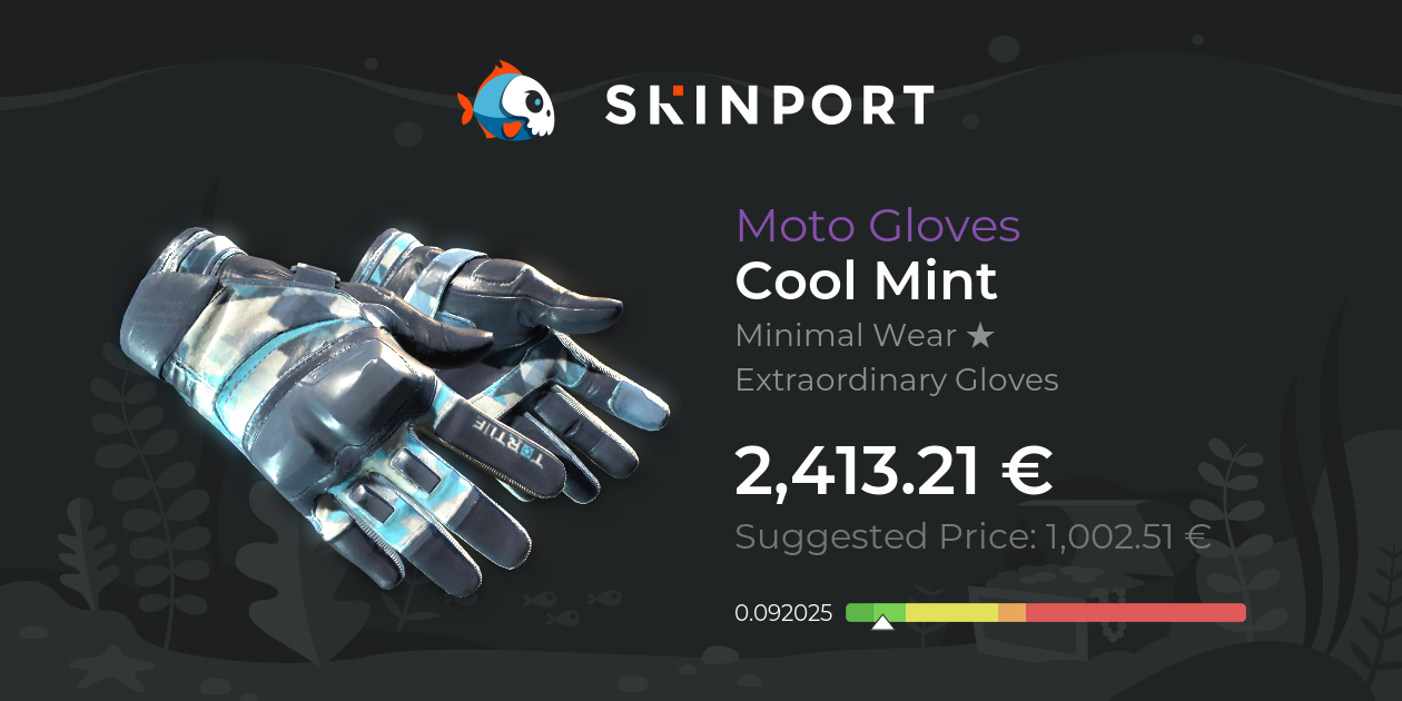 Moto Gloves | Cool Mint (Minimal Wear) - Counter-Strike 2 - Skinport