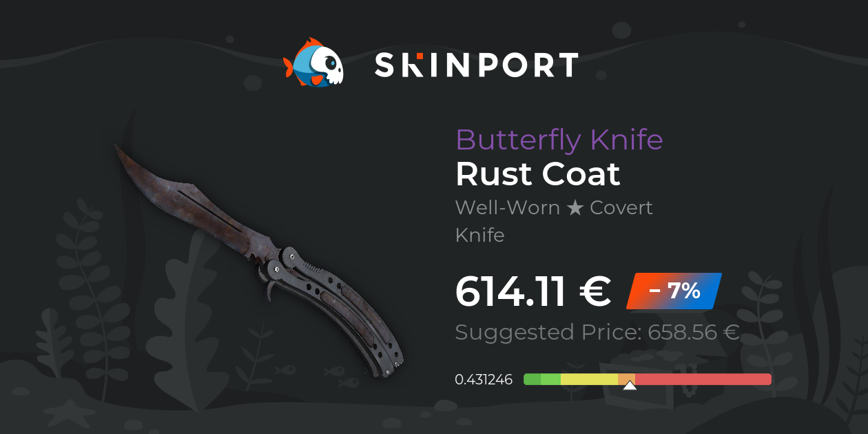 Butterfly Knife Rust Coat (WellWorn) CounterStrike 2 Skinport