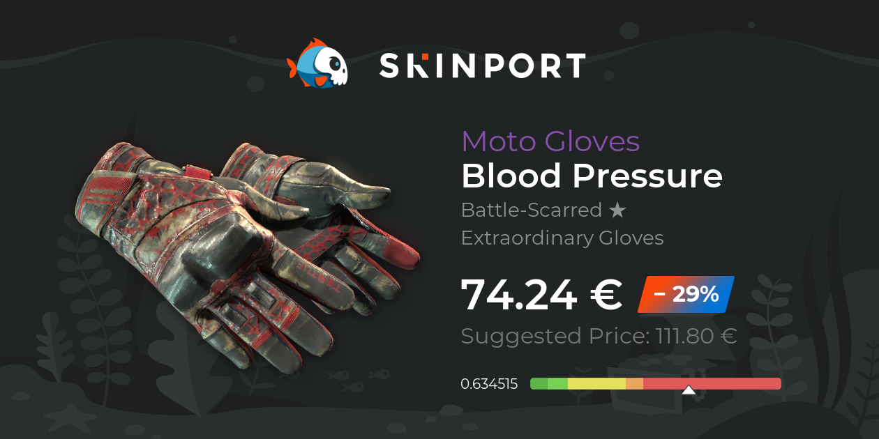 Moto Gloves Blood Pressure (BattleScarred) CounterStrike 2 Skinport