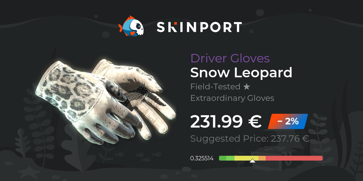 Driver Gloves | Snow Leopard (Field-Tested) - Counter-Strike 2 - Skinport