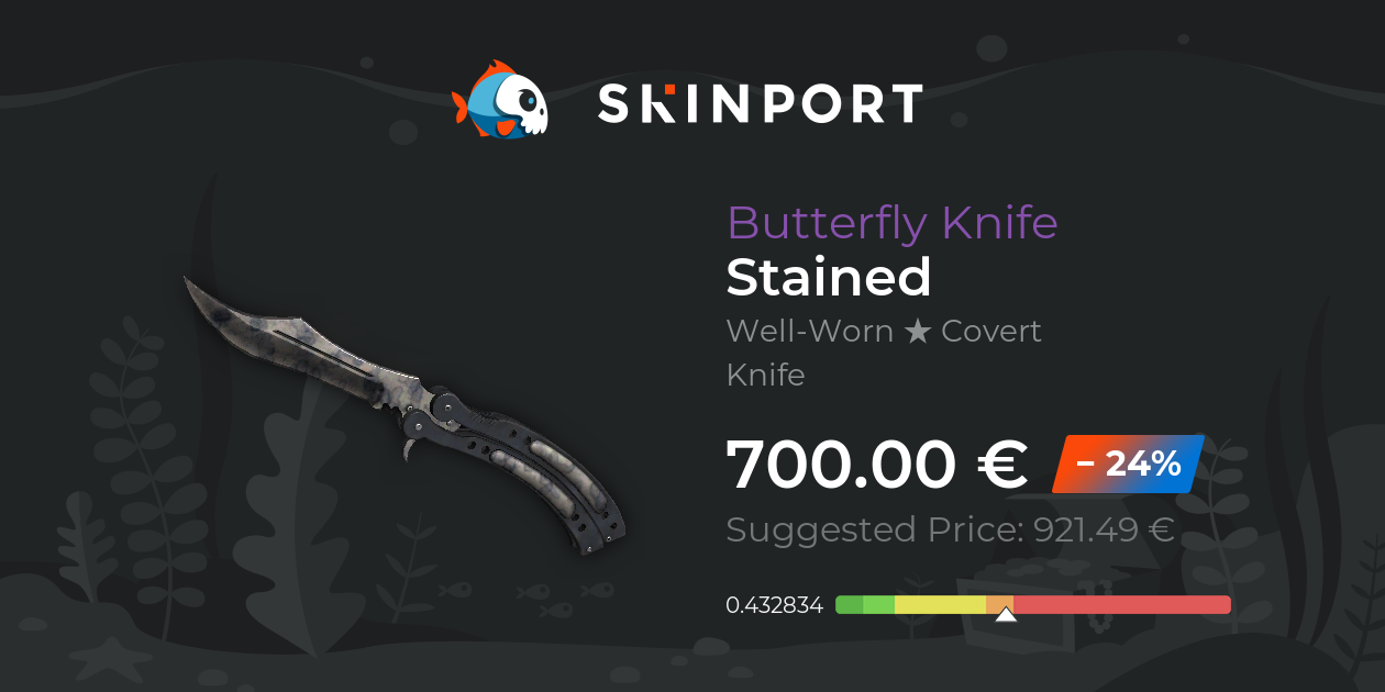 Butterfly Knife | Stained (Well-Worn) - CS2 - Skinport