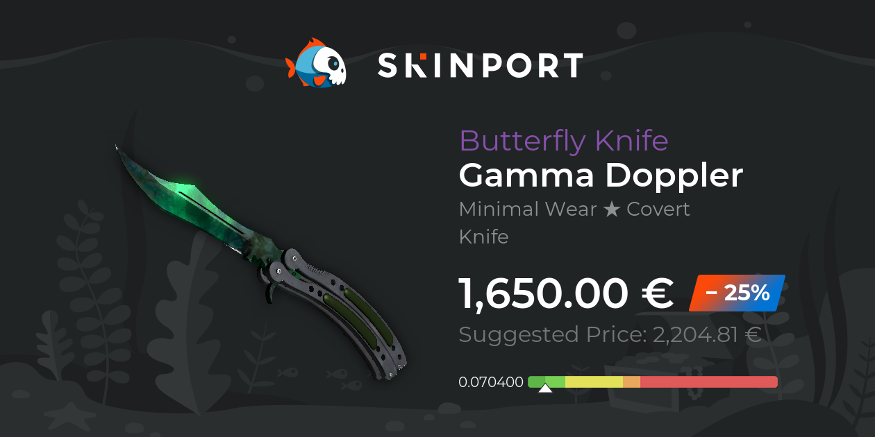 Butterfly Knife Gamma Doppler (Minimal Wear) CSGO Skinport