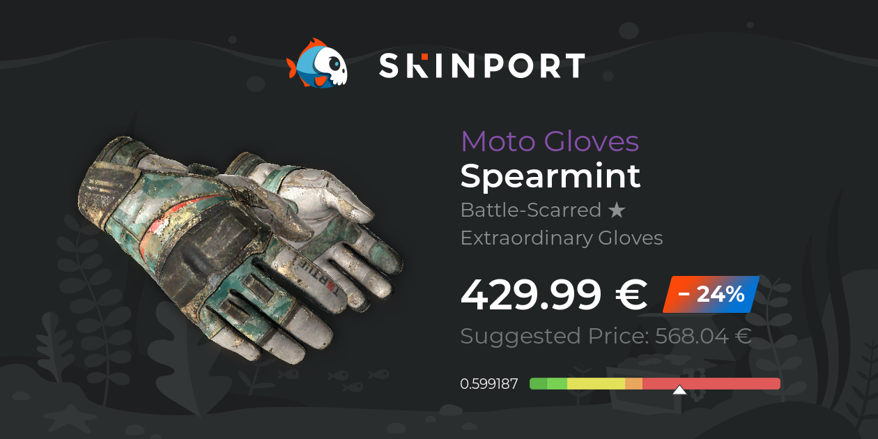 Moto Gloves Spearmint (BattleScarred) CSGO Skinport