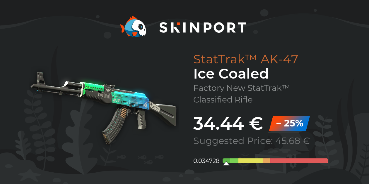 StatTrak™ AK-47 | Ice Coaled (Factory New) - Counter-Strike 2