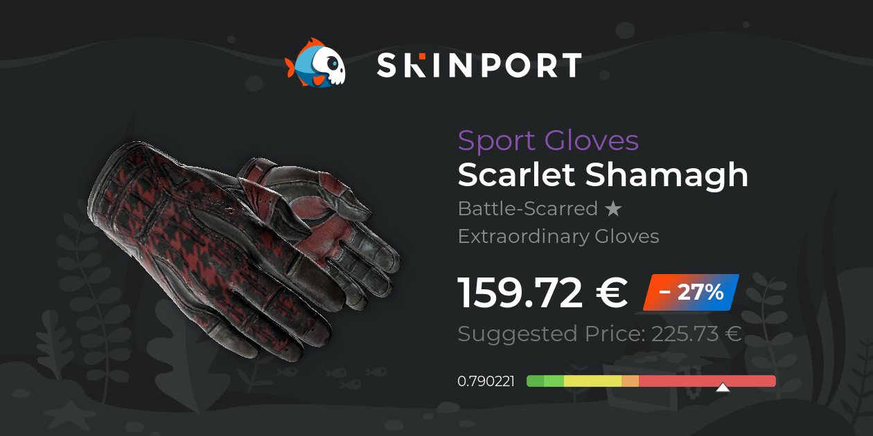 Sport Gloves Scarlet Shamagh (BattleScarred) CSGO Skinport