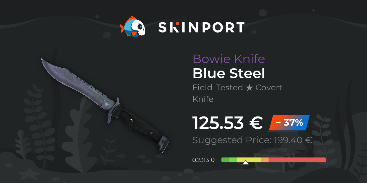 Bowie Knife | Blue Steel (Field-Tested) - CS2 - Skinport