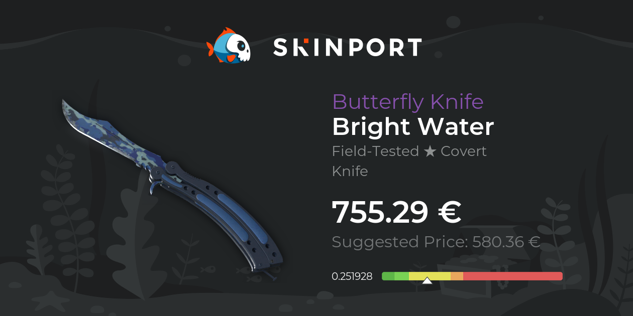 Butterfly Knife Bright Water (FieldTested) CounterStrike 2 Skinport