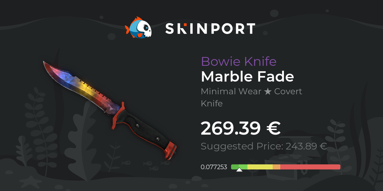Bowie Knife | Marble Fade (Minimal Wear) - CS:GO - Skinport