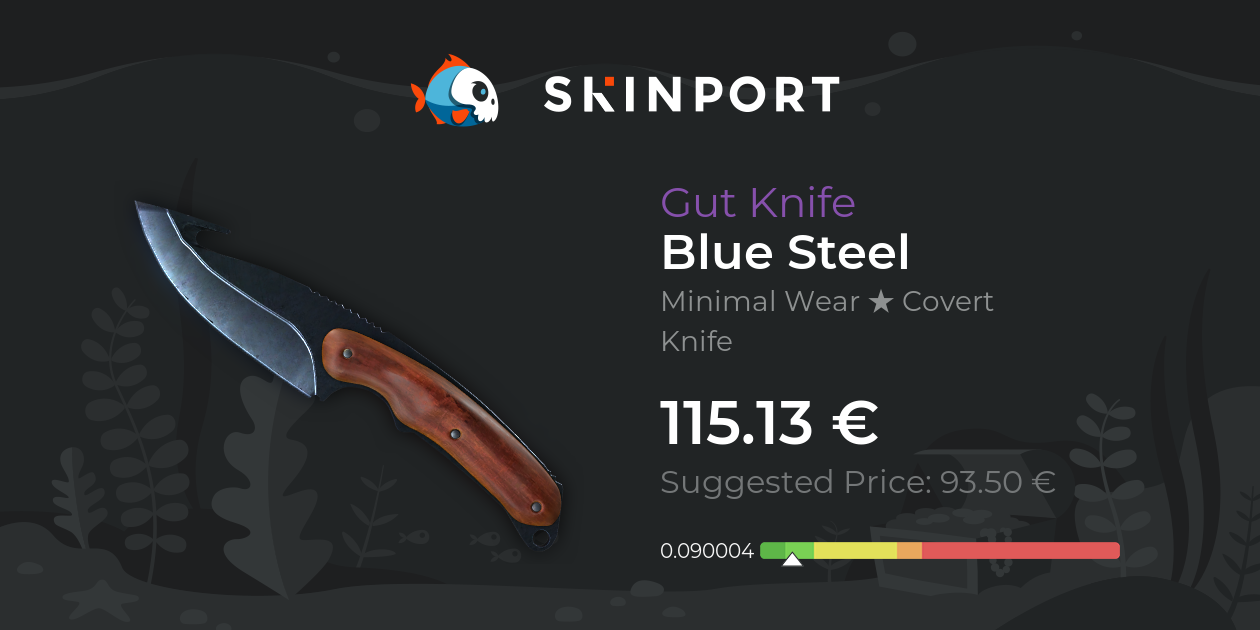 Gut Knife Blue Steel (Minimal Wear) CounterStrike 2 Skinport