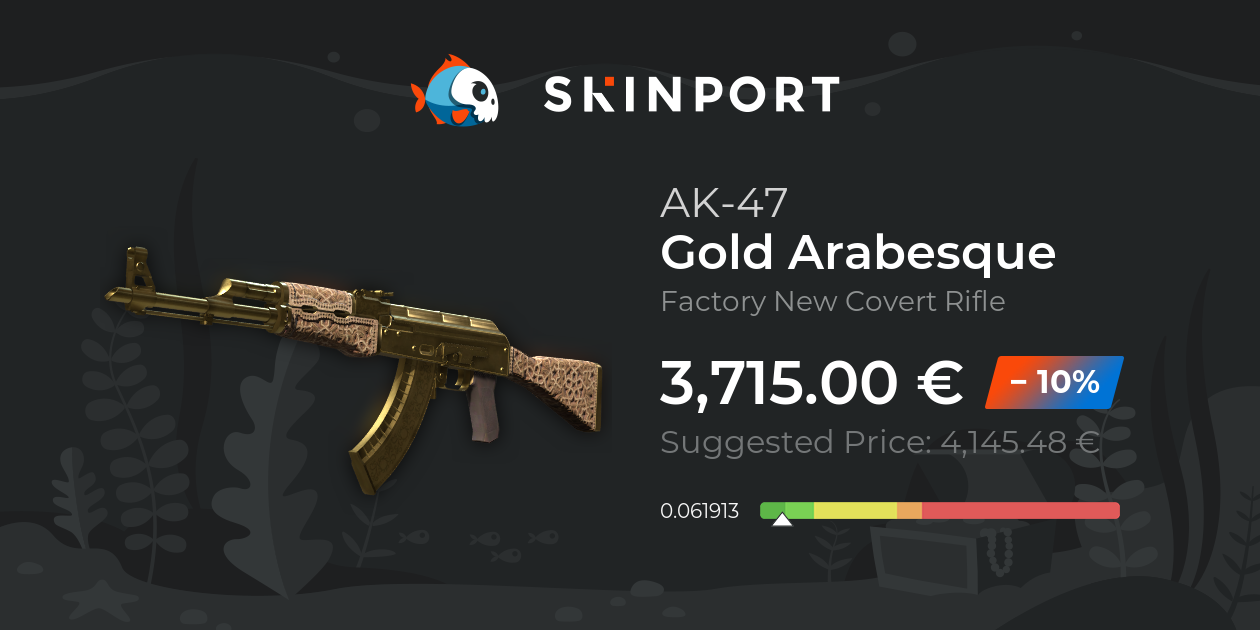 AK-47 | Guld Arabesque (Fabriksny) - Counter-Strike 2 - Skinport