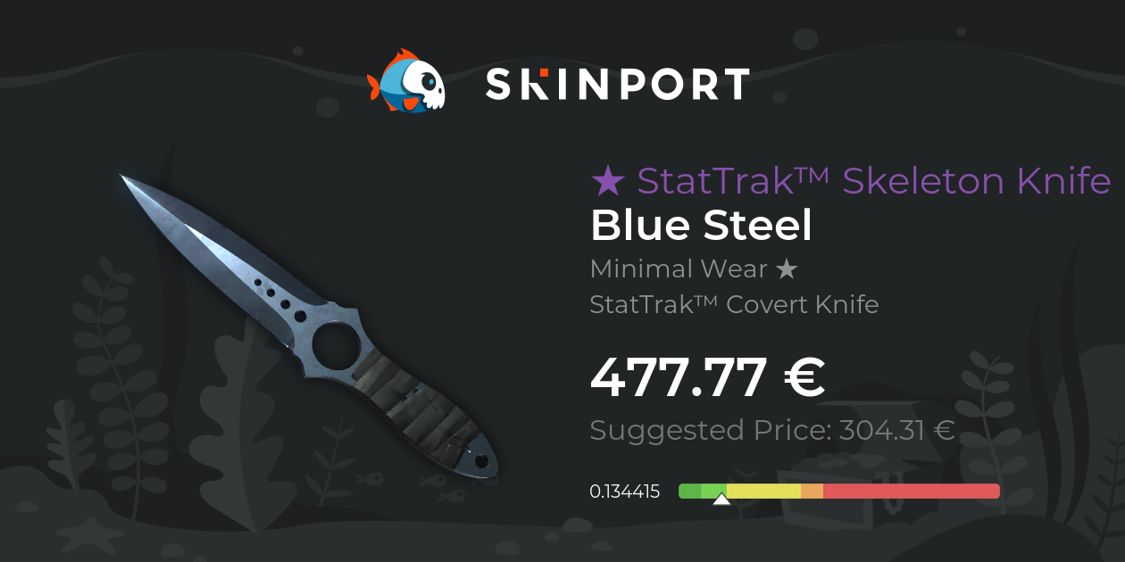 Faca Skeleton ★ StatTrak™ | Blue Steel (Com Pouco Uso) - Counter-Strike ...