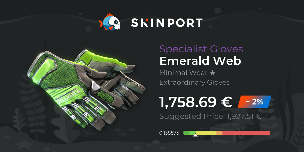 Specialist Gloves | Emerald Web (Minimal Wear) - Counter-Strike 2 ...