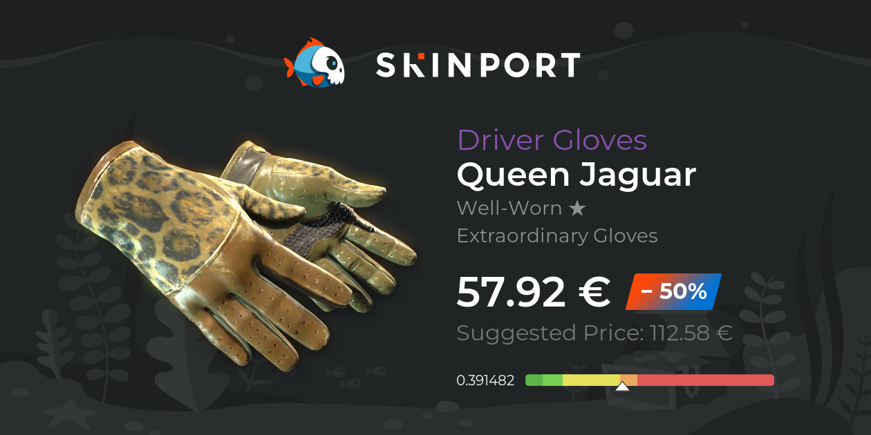 Driver Gloves | Queen Jaguar (Well-Worn) - Counter-Strike 2 - Skinport