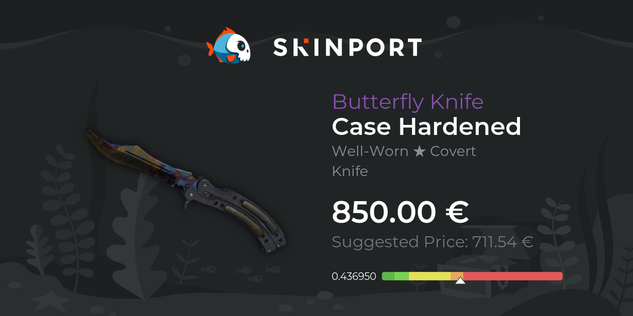 Butterfly Knife Case Hardened (WellWorn) CS2 Skinport