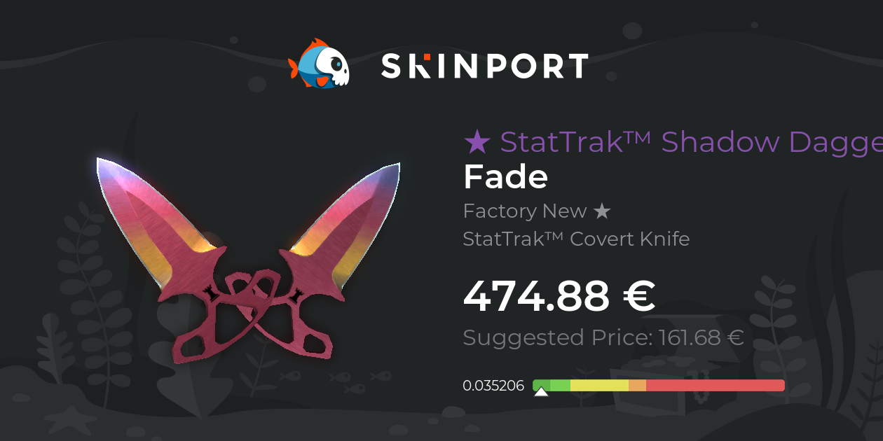 StatTrak™ Shadow Daggers | Fade (Factory New) - CS:GO - Skinport