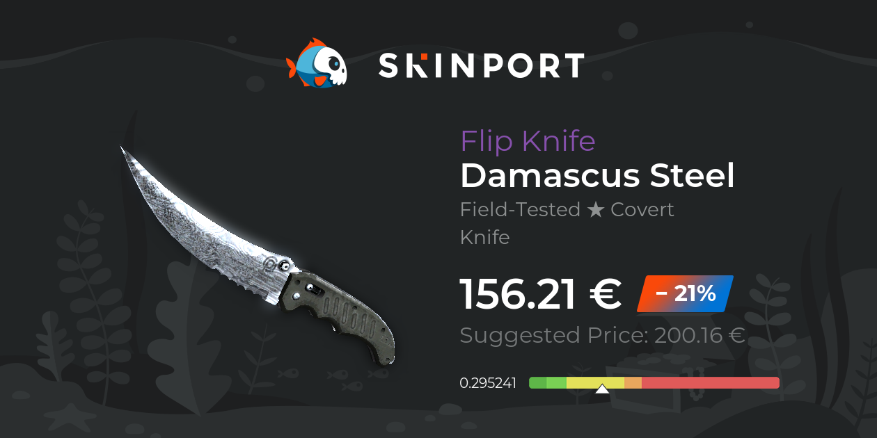 ☆ Flip Knife Damascus Steel